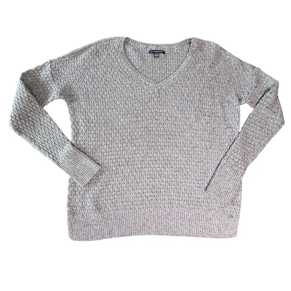 American Eagle Outfitters Sweaters - American Eagle Outfitters Women's Gray V-Neck Knit Sweater Size M